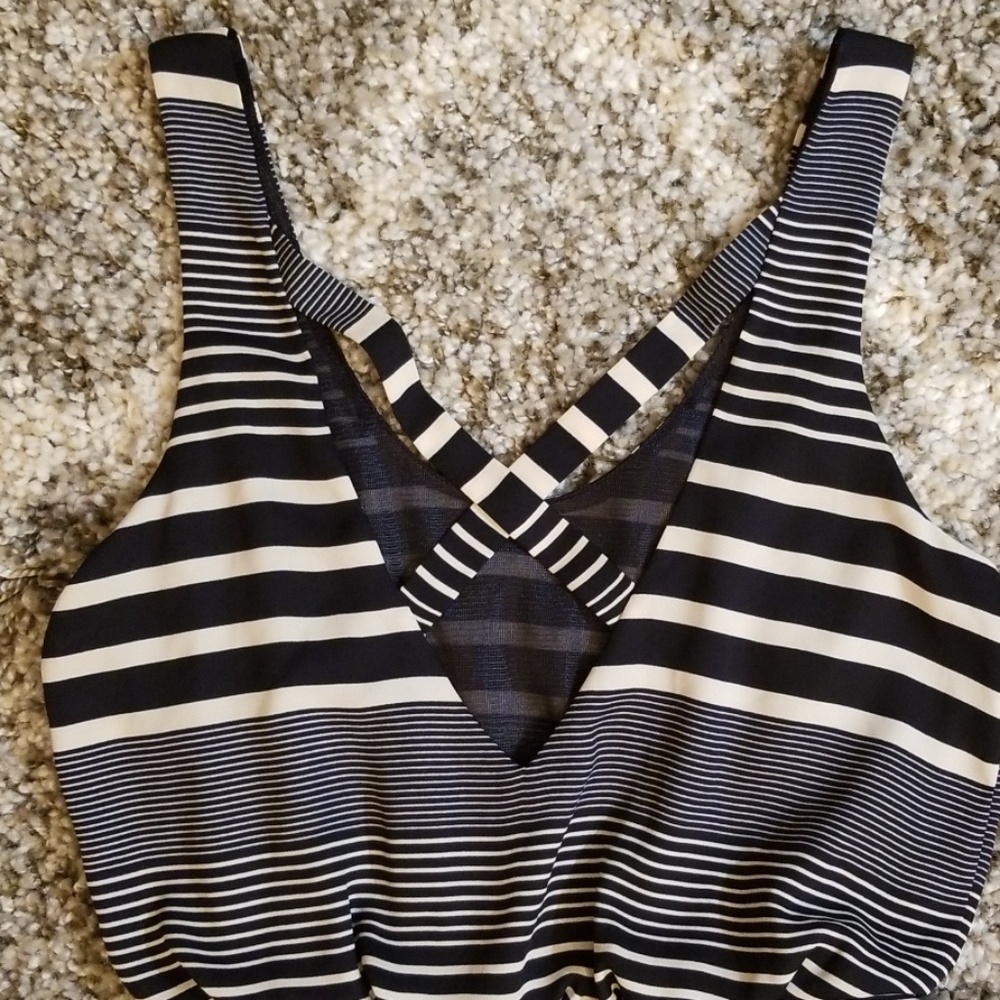 Lush Navy Blue/Cream Mini Dress XS - Picture 3 of 7